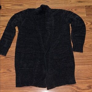 BAREFOOT DREAMS black cozy chic lite hooded cardigan sweater size XS/S‎ Womens